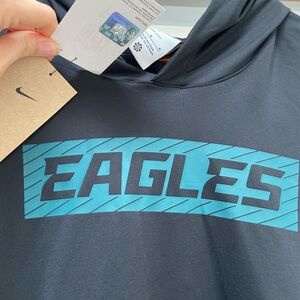 Nike Black and Teal Eagles Hoodie